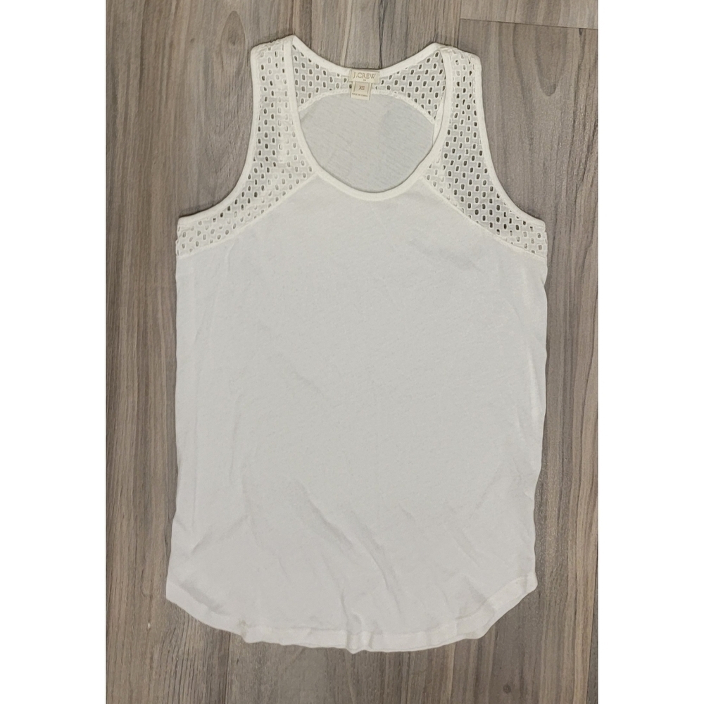 J. Crew Sleeveless White Shirt Top Blouse